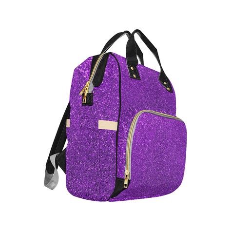 Purple Glitter Multi Function Diaper Backpackdiaper Bag Model 1688