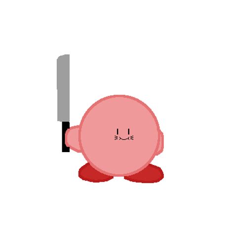 Pixilart Kirby Holding A Knife By Justoreos