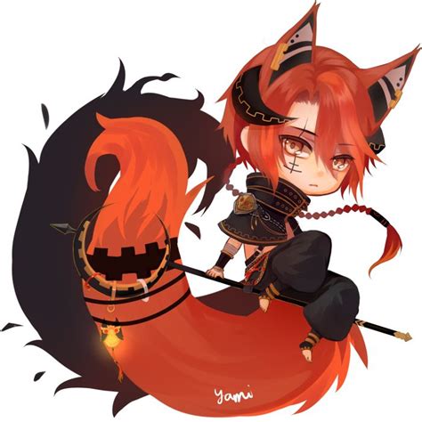 Chibi Commission Inurenko By Yamicchi Anime Fox Boy Wolf Boy Anime