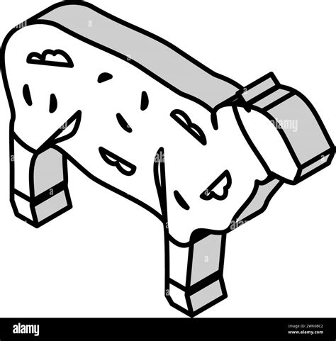 sheep domestic animal isometric icon vector illustration Stock Vector