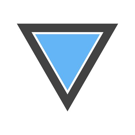 Inverted Triangle Blue Black Icon Iconbunny