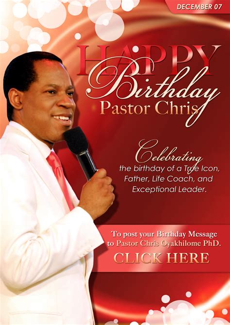 Celebrating An Icon Happy Birthday To Pastor Chris Oyakhilome
