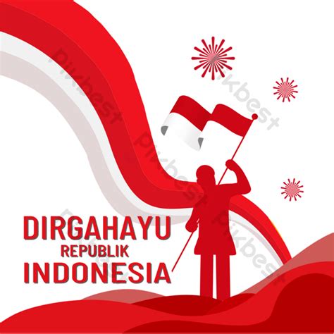 Gambar Dirgahayu Kemerdekaan Republik Indonesia Ilustrasi Desain Template Poster Vektor