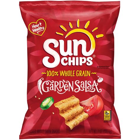 Sunchips Garden Salsa Flavored Whole Grain Snacks 7 Oz Bag Walmart