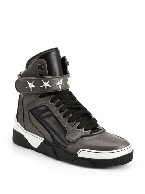 Givenchy Tyson Leather Hightop Sneakers In Gray For Men Grey Lyst