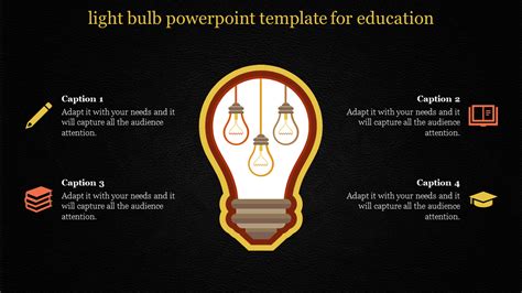 Light Bulb Powerpoint Template Four Bulbs Presentation