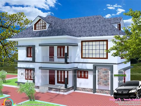 Floor Plan And Elevation Of 2336 Sq Feet 4 Bedroom House Kerala Home