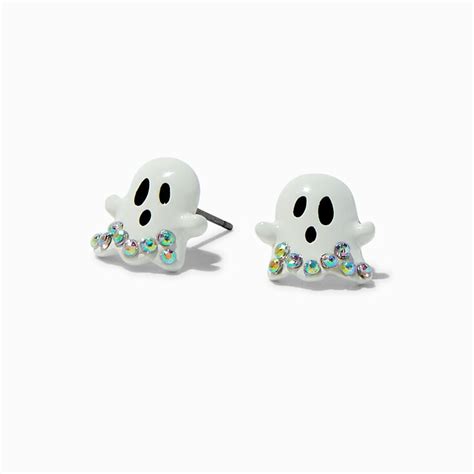 Embellished Ghost Stud Earrings Claires Us