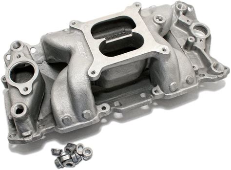 Car And Truck Intake Manifolds Sbc Chevy Dual Plane Satin Aluminum Intake