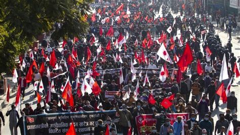Nepal Protests Thousands March Against Move To Dissolve Parliament