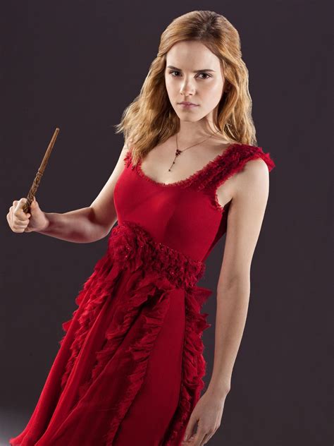 hermione granger in red dress from the wedding in harry potter 7 hermione granger photo