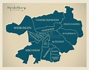 Heidelberg City Map with German National Flag Illustration Stock Vector ...