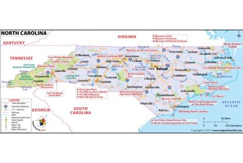 Buy Printed Map Of North Carolina Maps