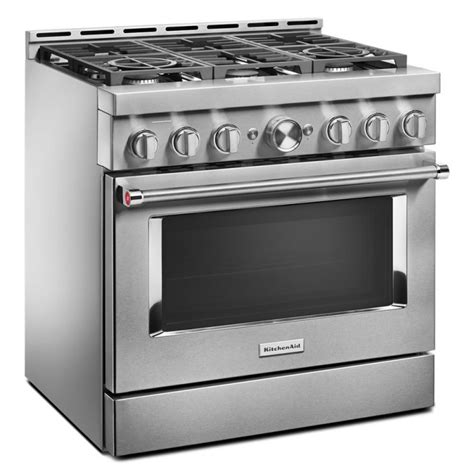 Kitchenaid Kfgc506jss 36 In 51 Cu Ft Smart Commercial Style Gas