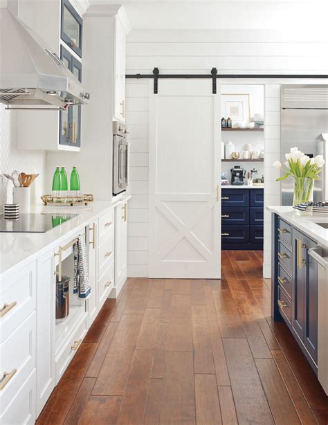 Francesco lagnese for real simple) 4. Omega Cabinetry: White Kitchen with Sliding Barn Door - Transitional - Kitchen - Other - by ...