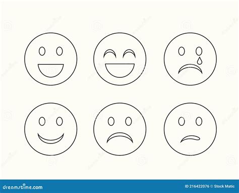 Basic Emoticons Set Set Of Basic Emoticons In Flat Design Cute
