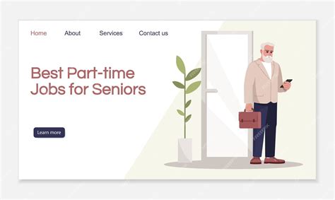 Premium Vector Best Part Time Jobs For Seniors Landing Page Vector