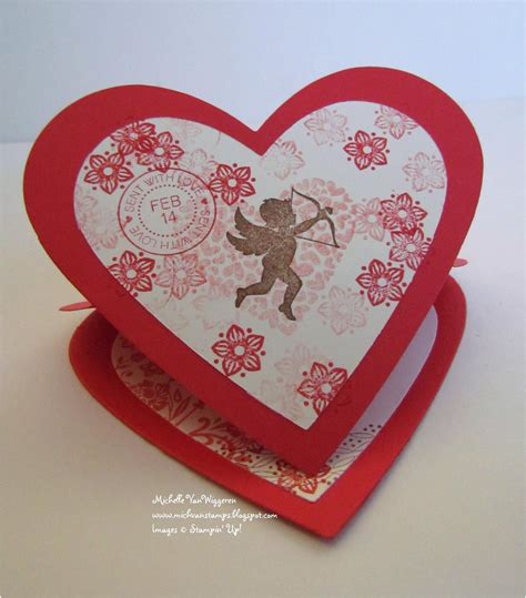 Cut it right at the middle. Michelle's Great Paper Chase: Heart Shaped Easel Card