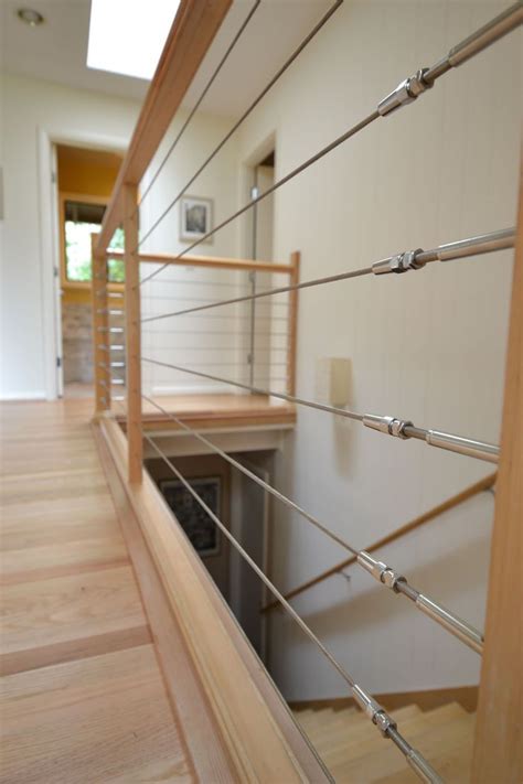 Light Wood With Cable Rail Indoor Railing Cable Railing Interior