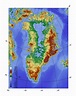 Detailed topographic map of Greenland | Greenland | North America ...