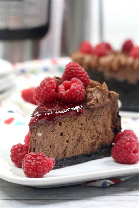 Visit sainsburys.co.uk for more recipes. Instant Pot Chocolate Raspberry Cheesecake Recipe - Sweet ...