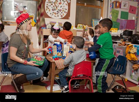 Preschool Children In Classroom Stock Photo Alamy