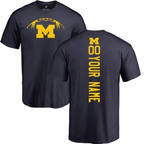 Michigan Wolverines Football Personalized Backer T Shirt Navy