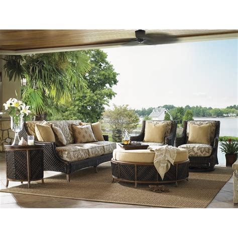 Tommy Bahama Island Estate Lanai 5 Piece Patio Sofa Set In Warm Umber