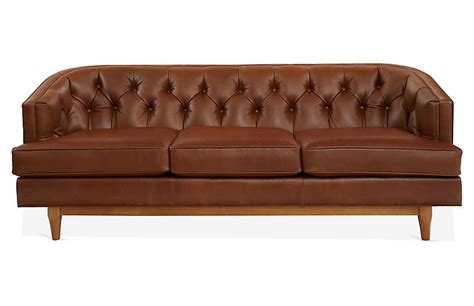 Emma Chesterfield Sofa Cinnamon Leather Sofas And Sectionals