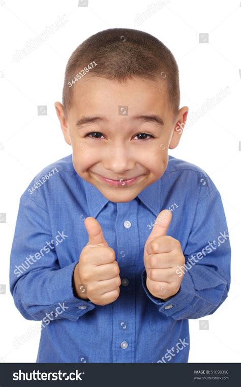 Kid Giving Thumbs Sign Smiling Isolated Stock Photo 51898390 Shutterstock
