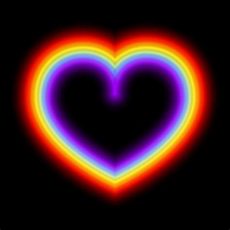 Premium Vector Neon Glowing Rainbow Heart