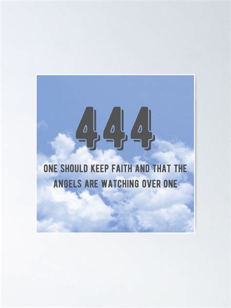 444 Angel Number And Angel Number Meanings Manifestation Poster