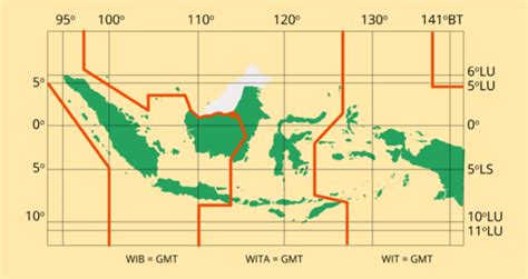Gambar Peta Pembagian Waktu Di Indonesia