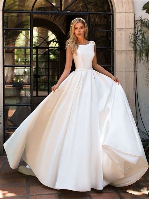 Moonlight Collection J6701 Is An Elegant Mikado Bridal Ball Gown That
