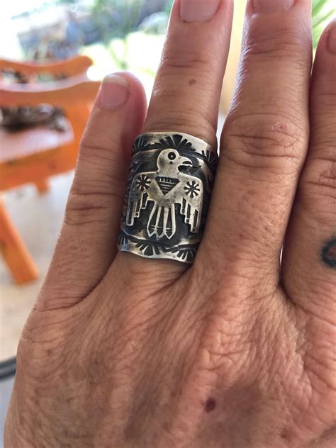 Sterling Silver Thunderbird Ring Thunderbird Jewelry Saddle Ring Artisan Jewelry Rings