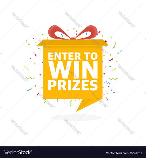 Enter To Win Prizes Prize Box Opening Royalty Free Vector