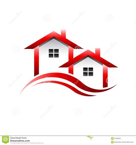 Red Houses Logo Stock Vector Illustration Of Property 87300551