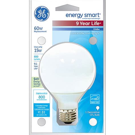 Ge Energy Smart Cfl Globe Bulb 3 Bulbs