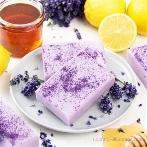 A collection of natural soap making recipes including floral, citrus, herbal, vegetable, spice, and farmhouse soap recipes. Honey Lemon Lavender Soap Recipe {With Printable Labels}