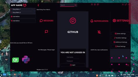 Python Responsive GUI User Interface With Animated Transitions PyQt PySide Custom Widgets