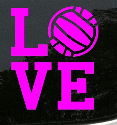 Volleyball Love Vinyl Decal Etsy