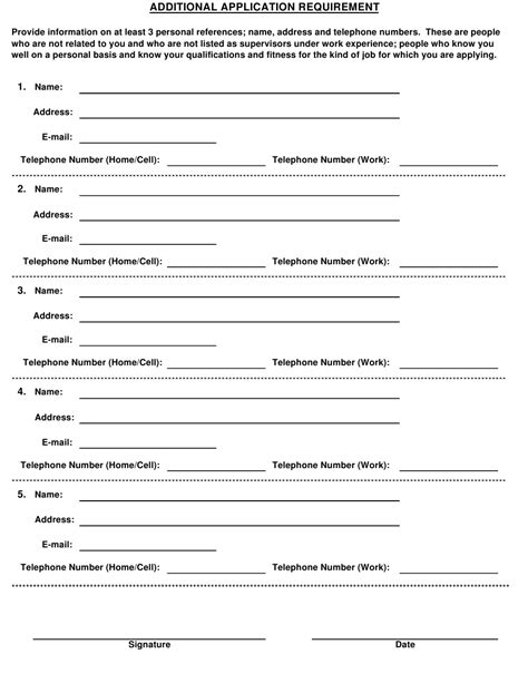 Personal Reference List Template Download Printable PDF | Templateroller