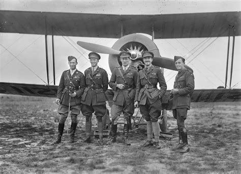 Group Portrait Of Five Decorated Australian Flying Corps Officers A