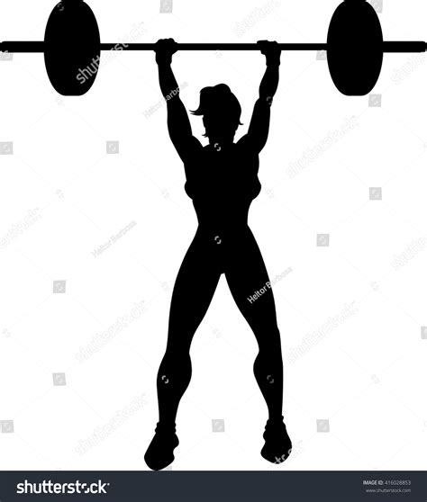 Weightlifting Woman Silhouette Vetor Stock Livre De Direitos Shutterstock