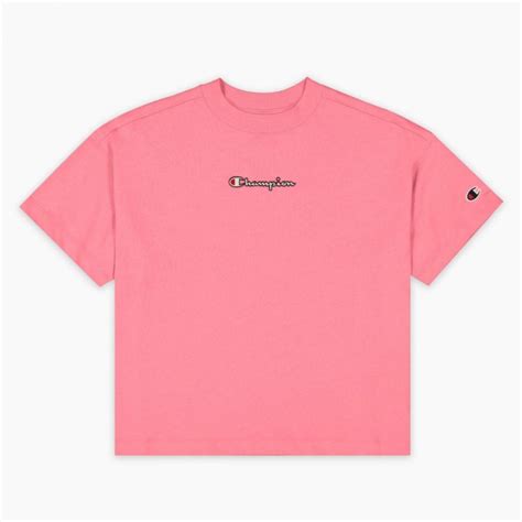 Champion Cropped Oversized Small Script Logo T Shirt