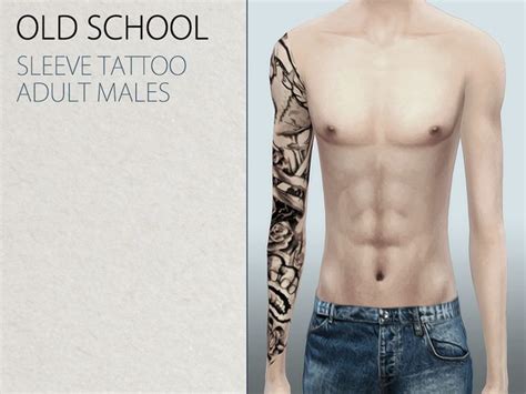 Sims4 Mormosims Old School Sleeve Tattoo Sims 4 Tattoos Old
