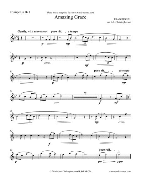 Trumpet Sheet Music Amazing Grace Amazing Grace Sheet Music For