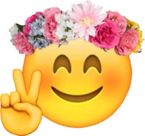 Download Emoji Sticker Emoji With Flower Crown Png Image With No