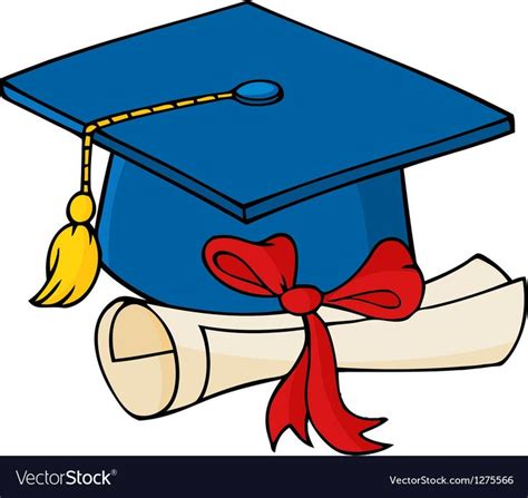 Blue Graduation Cap And Diploma Cartoon Character Download A Free