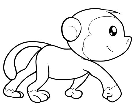 Cute Cartoon Monkey Coloring Pages